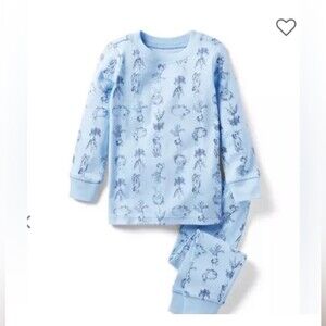 NWT- Janie and Jack Easter Bunny Blue Kids Pajamas